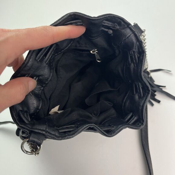 Studded Tassel Crossbody Bag Faux Leather Boho Indie Western Grunge Festival - Picture 10 of 11